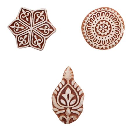 Set of 3 Piece New Mix Wooden Printing Blocks